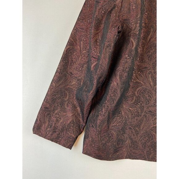 D'Allaird Women's Vintage Paisley Printed Metallic Sparkling Blazer Size… - Picture 4 of 9